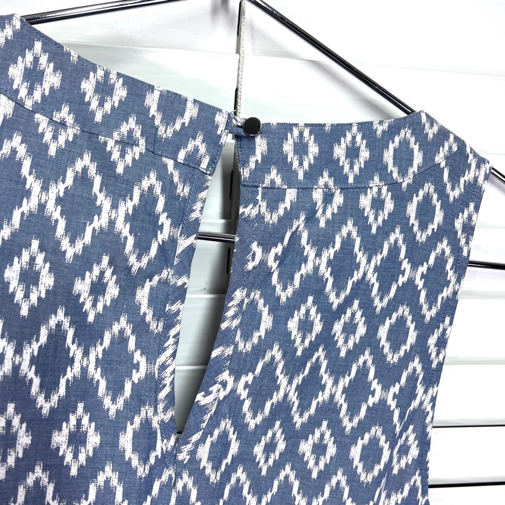 🚫SOLD! NWOT |•BANANA REPUBLIC•| Blue & White Print Shorts Romper Size 6 Tall - Picture 6 of 12